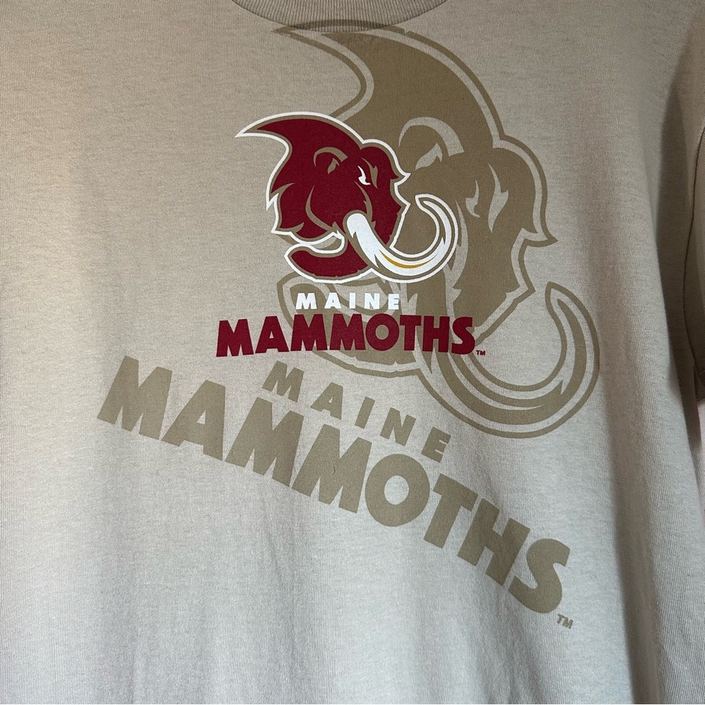 Gildan Tan Maine Mammoths Indoor Football League Youth T Shirt - Picture 4 of 9